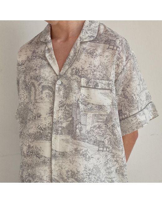Luna Luz Blue Rebecca Toile Cotton Short-Sleeve Pajama Set for men