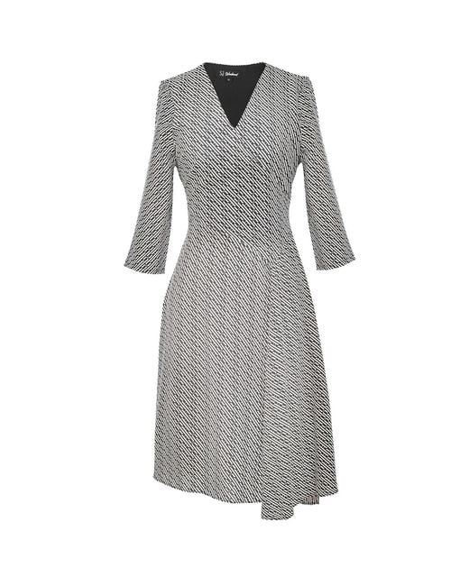 Smart and Joy Gray Crossed Draped On Side Skater Dress