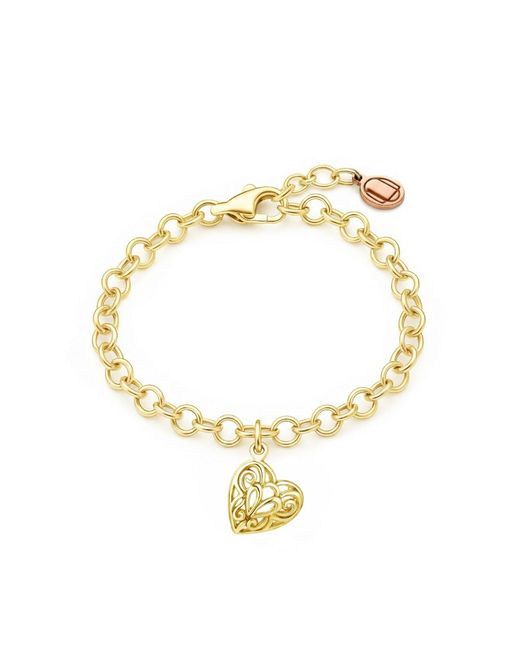 Unaloe Metallic Vermeil Heart Charm Bracelet For – Fashion Openwork Jewelry