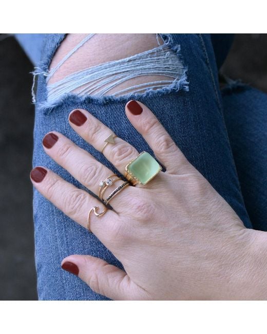 Smart Glass Jewelry Yellow Recycled Glass Cube Ring Antique Clear