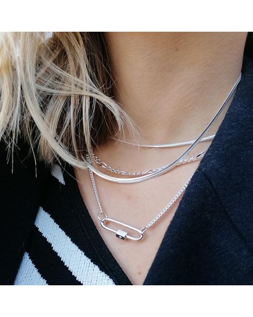 Scream Pretty Metallic Long Link Carabiner Curb Chain Necklace