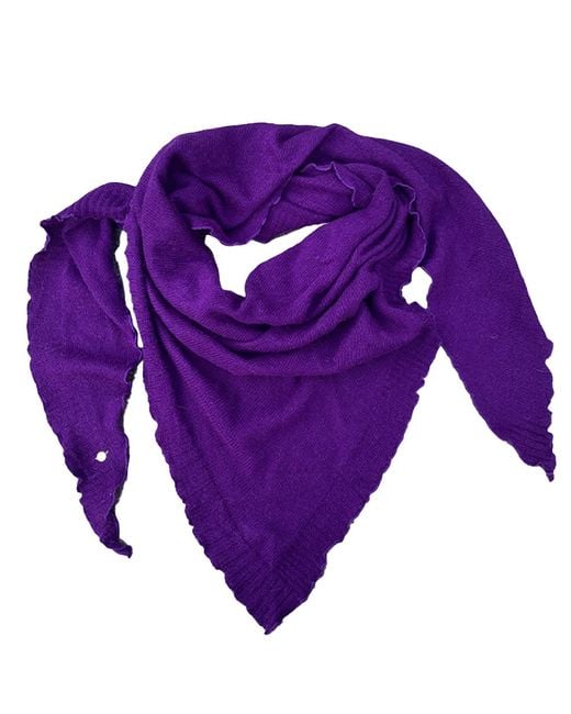 tirillm Purple Palma Triangle Cashmere Scarf Bright
