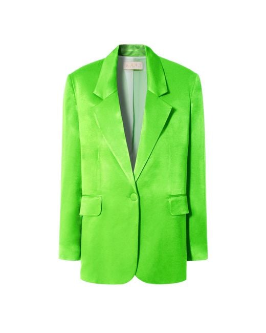 AGGI by HALEWSKI Green Bellamy Satin Flash Blazer