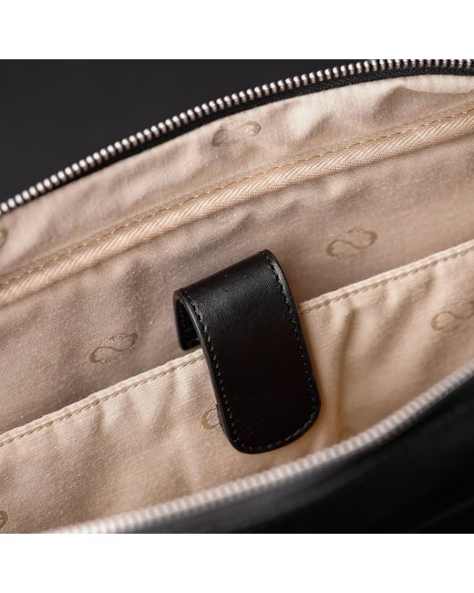 Time Resistance Black Leather Briefcase Laptop Bag for men