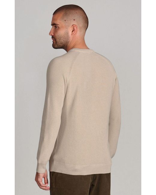 Paul James Knitwear Gray Neutrals Cotton Lightweight Fisherman Dylan Rib Jumper for men