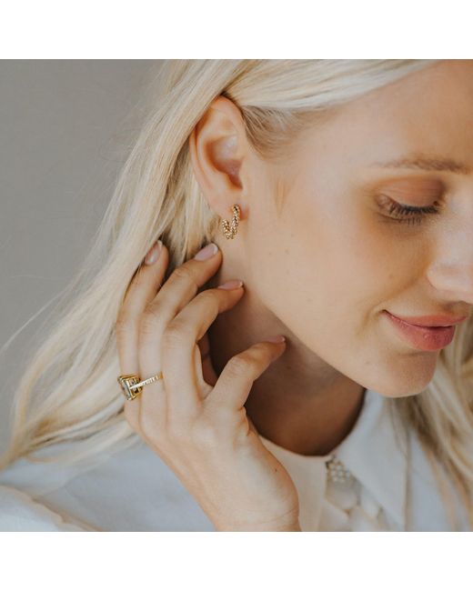 Dainty London Metallic Barnacle Huggie Hoop Earrings