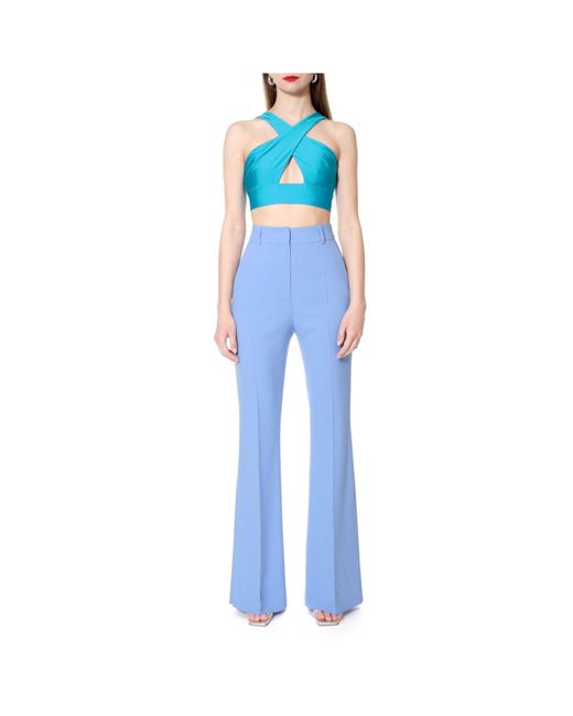 AGGI by HALEWSKI Blue Camilla Skyway Flared Pants