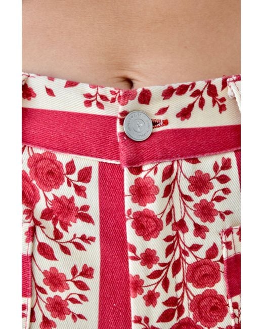 Mind Traveler Red Valeria Floral Jeans