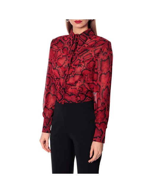 AGGI by HALEWSKI Red Harriet Chilli Pepper Blouse With Animal Pattern