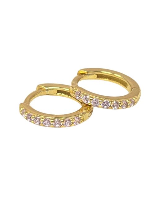 Harfi Metallic Alexandrite June Birthstone Small Huggie Hoop Earrings