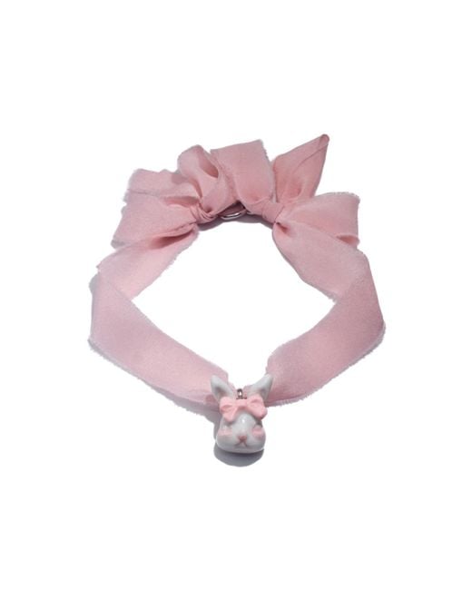 H2 Studio Purple Grumpy Bunny Light Silk Choker Necklace