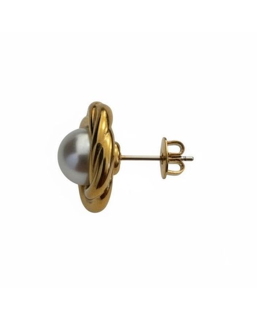 Latelita London Natural Dynasty Pearl Knot Stud Earrings