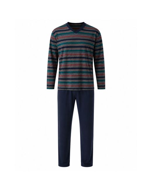Zd - Zero Defects Blue Long Modal Pyjamas Rugby for men