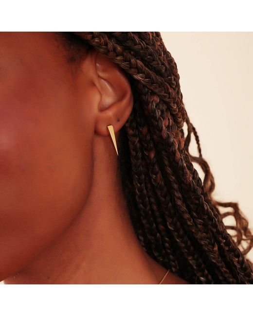 Esterah White Tapered Stud Earrings