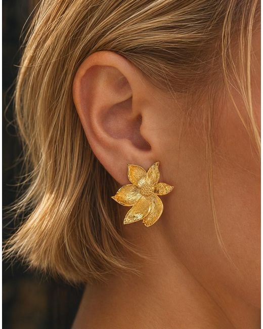 Aurozia Yellow Lotus Within Plated Detachable Blooming Lotus Drop Amazonite Tassel Earrings