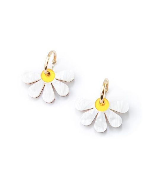 By Chavelli Metallic Daisy Dangle Earrings