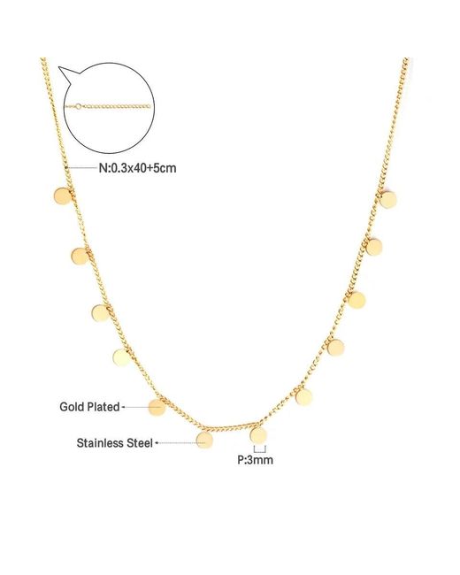 Nazzar Metallic Disc Dangle Necklace