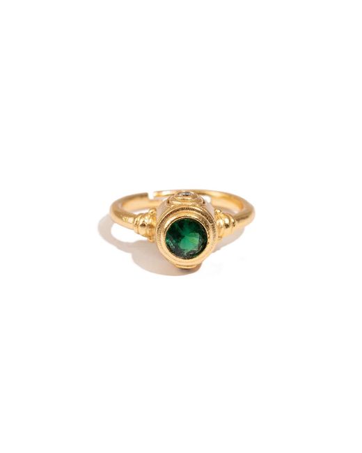 Ebru Jewelry White Emerald Aura Adjustable Ring