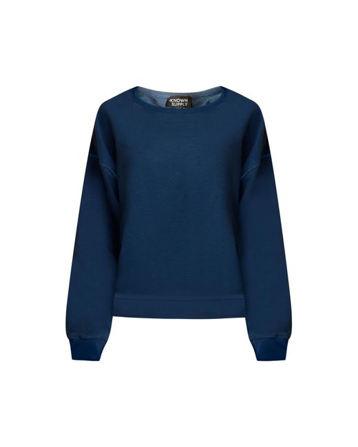 Known Supply Blue Boxy Cotton Crewneck