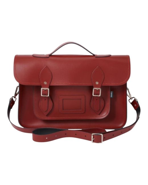 Zatchels Red Handmade Leather Backpack Satchel