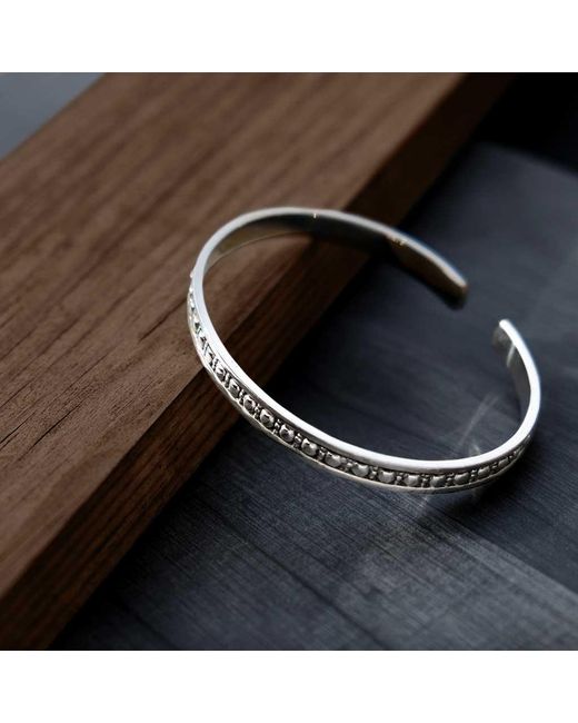 Charlotte's Web Jewellery Metallic Maharani Silver Open Bracelet for men