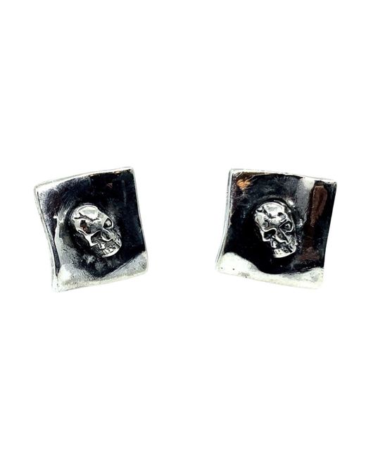 Tg-Jewellery by Tamara Gervasio Green Skull Stud Square Earrings