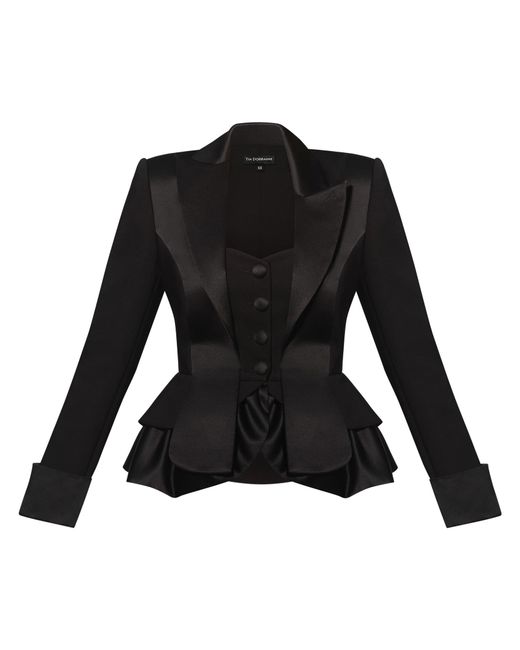 Tia Dorraine Black Deconstructed Tailored Blazer