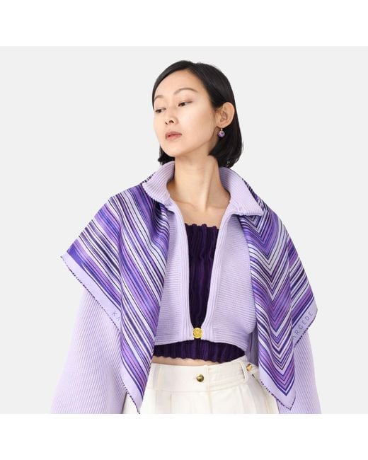 Kargede Purple Silk Scarf – Designer, Striped, Square
