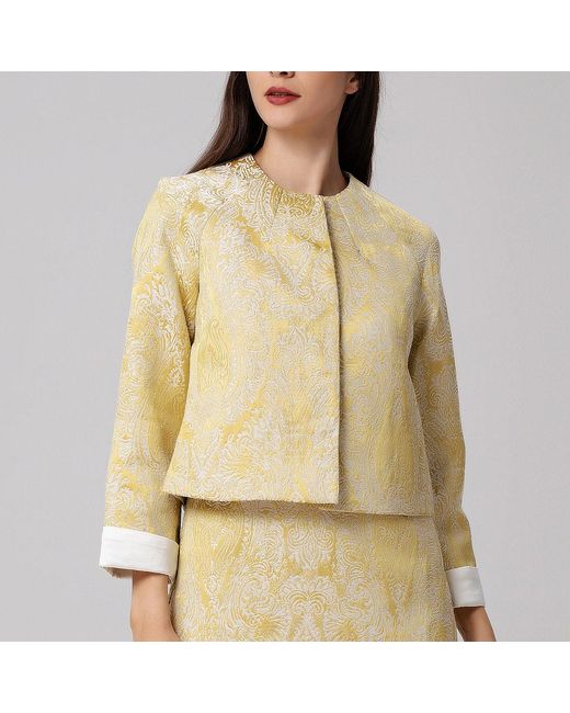 Smart and Joy Green Brocade Short Jacket
