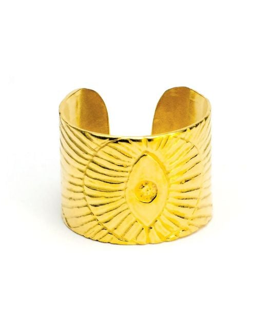 Lexi Jewelry Yellow Evil Eye Sunrays Ring Adjustable & Reversible