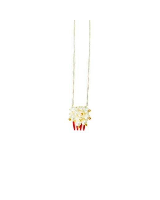 Gissa Bicalho White Acrylic Handmade Necklace Pop Up