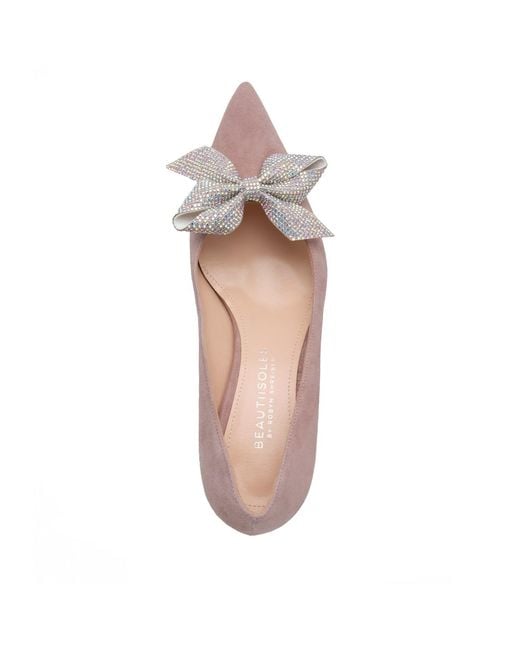 Beautiisoles by Robyn Shreiber Made in Italy Pink Neutrals Frida Baby Dressy Valentine Evening Pump With Kitten Heel