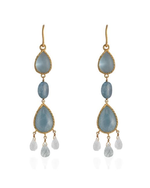 Emma Chapman Jewels Blue Lola Aquamarine Teardrop Earrings