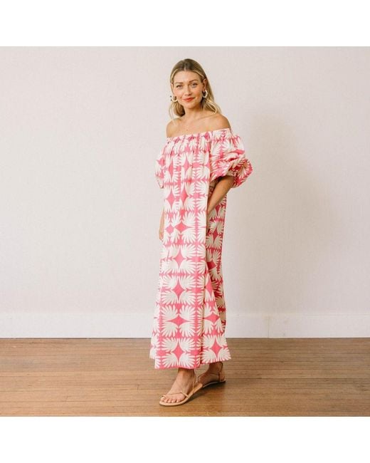 SUNSHINE TIENDA Pink Lemonade Tile Ace Dress