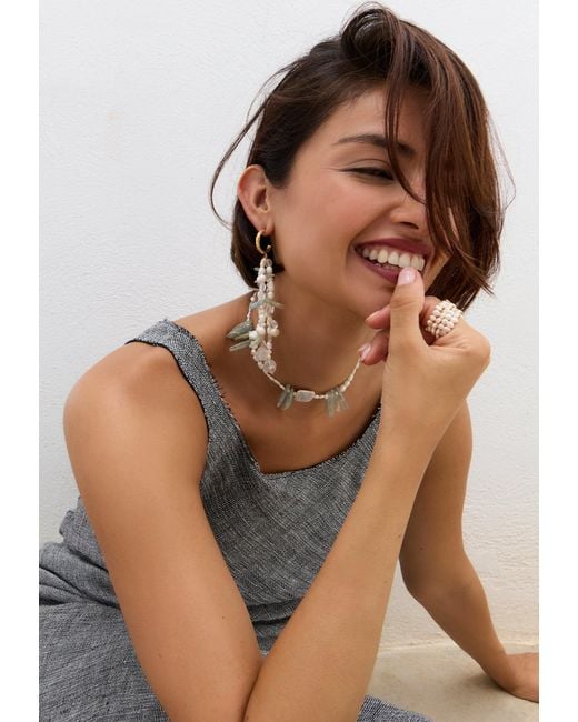 Lavani Jewels White Aquamarine And Pearl Necklace Elsea
