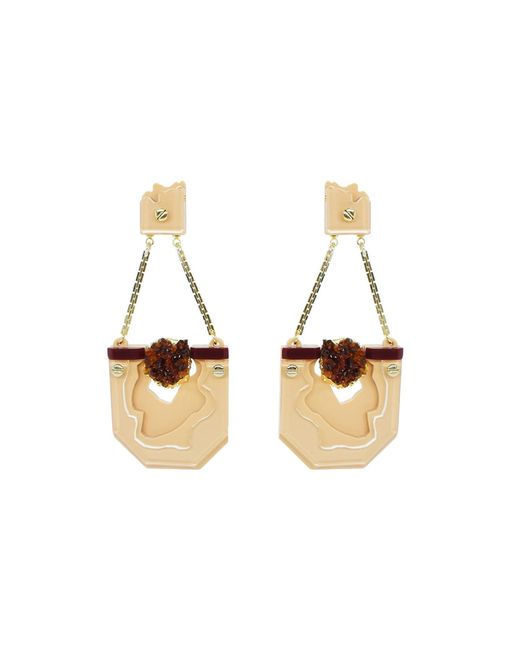 Gissa Bicalho Multicolor Handmade Acrylic Earring Relief Pendant