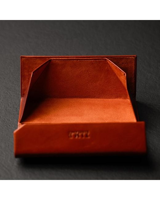 Time Resistance Brown Foldable Cognac Leather Glasses Case for men