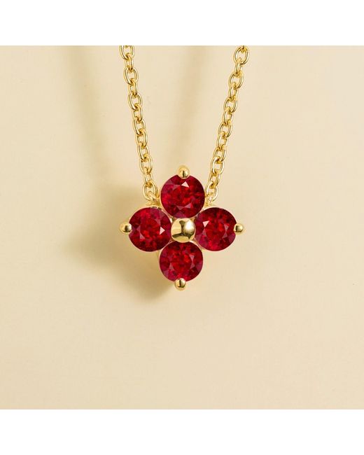 Juvetti Red Clover Ruby Necklace