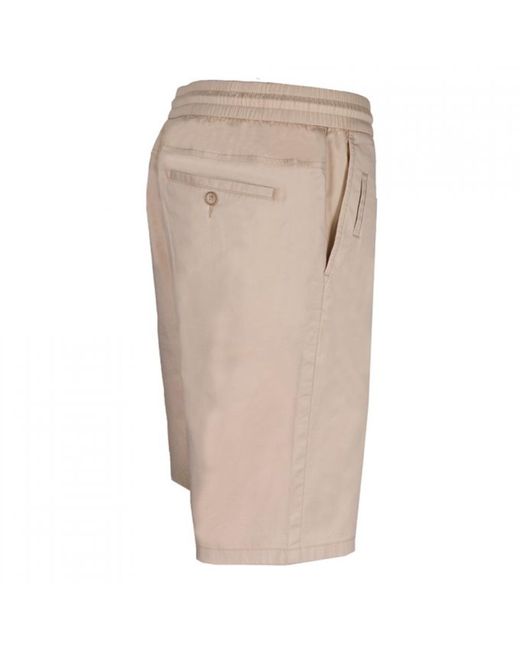 DAVID WEJ Natural Neutrals Plain Drawstring Shorts – Stone for men