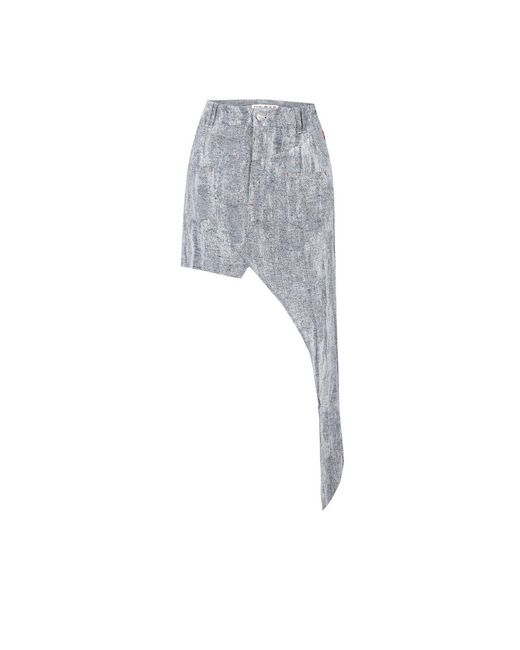 Pcfg Gray Cotton Free Heaven Cut Out Denim Skirt