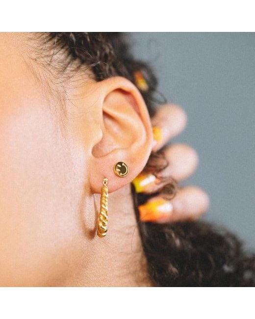 Hoops + Chains LDN Metallic Smiley Studs