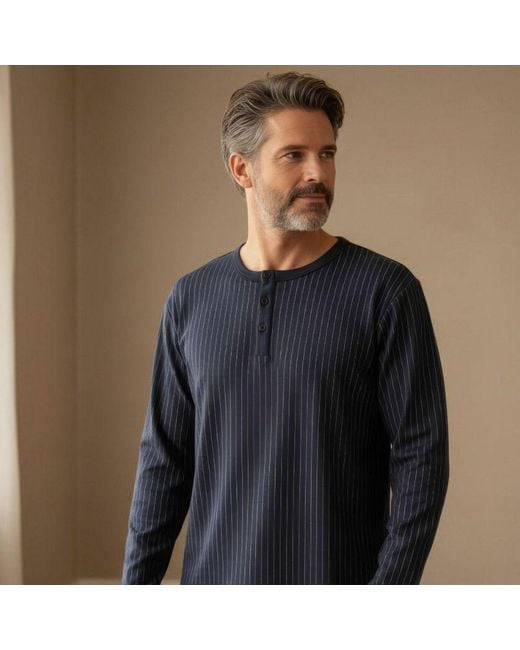 Zd - Zero Defects Blue Long Modal Pyjamas Diplomatic for men