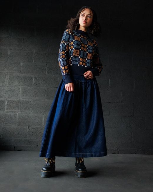 Mabli Blue Carthen Neat Cotton Pullover