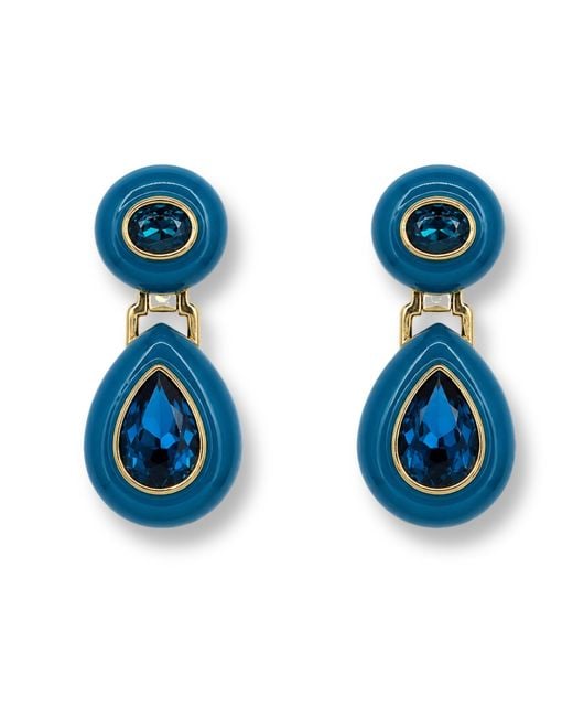 Michael Nash Jewelry Blue Lena Sapphire Resin And Sapphire Crystal Drop Earrings