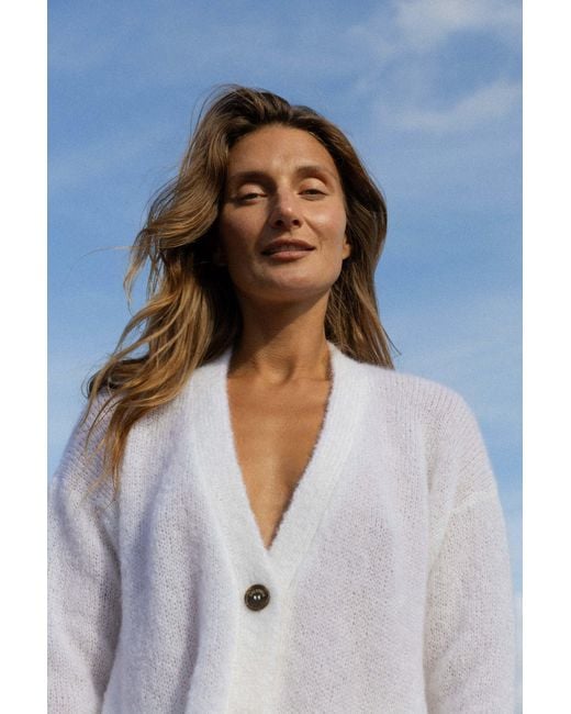 SALANIDA White Melody Mohair Cardigan