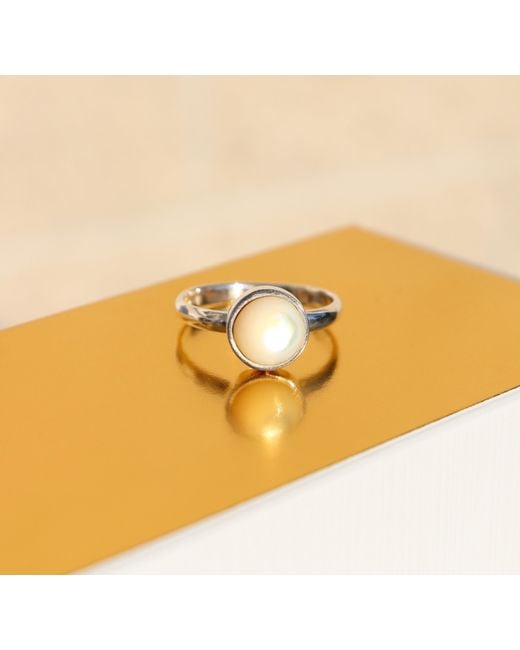 FV Jewellery Metallic La Stèle Mother Of Pearl Circle Ring