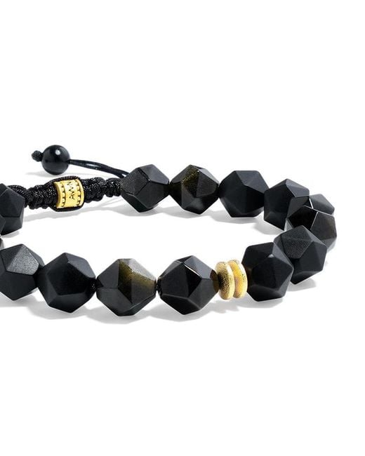AWNL Black Onyx & Golden Obsidian Macrame Bracelet for men