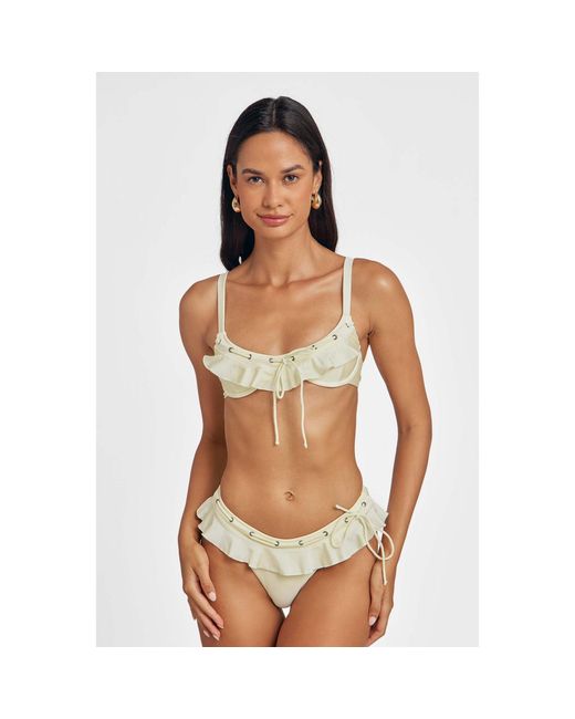 Blackbough Swim Yellow Debi Ruffled Cheeky Bottoms Butter