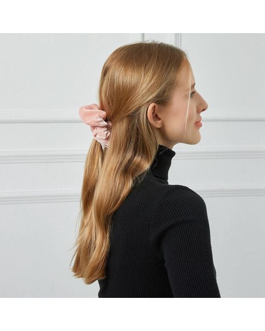 Soft Strokes Silk Pink Silk Velvet Handmade French Scrunchie Set Of Four