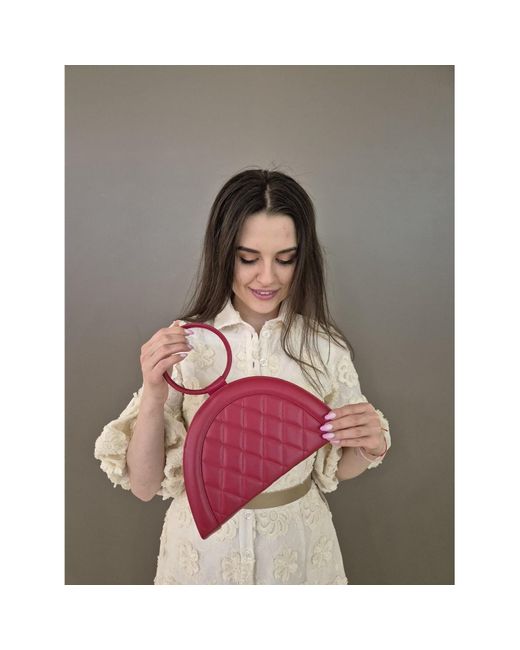 Laura Olaru Red Fany Mini Quilted Leather Bag